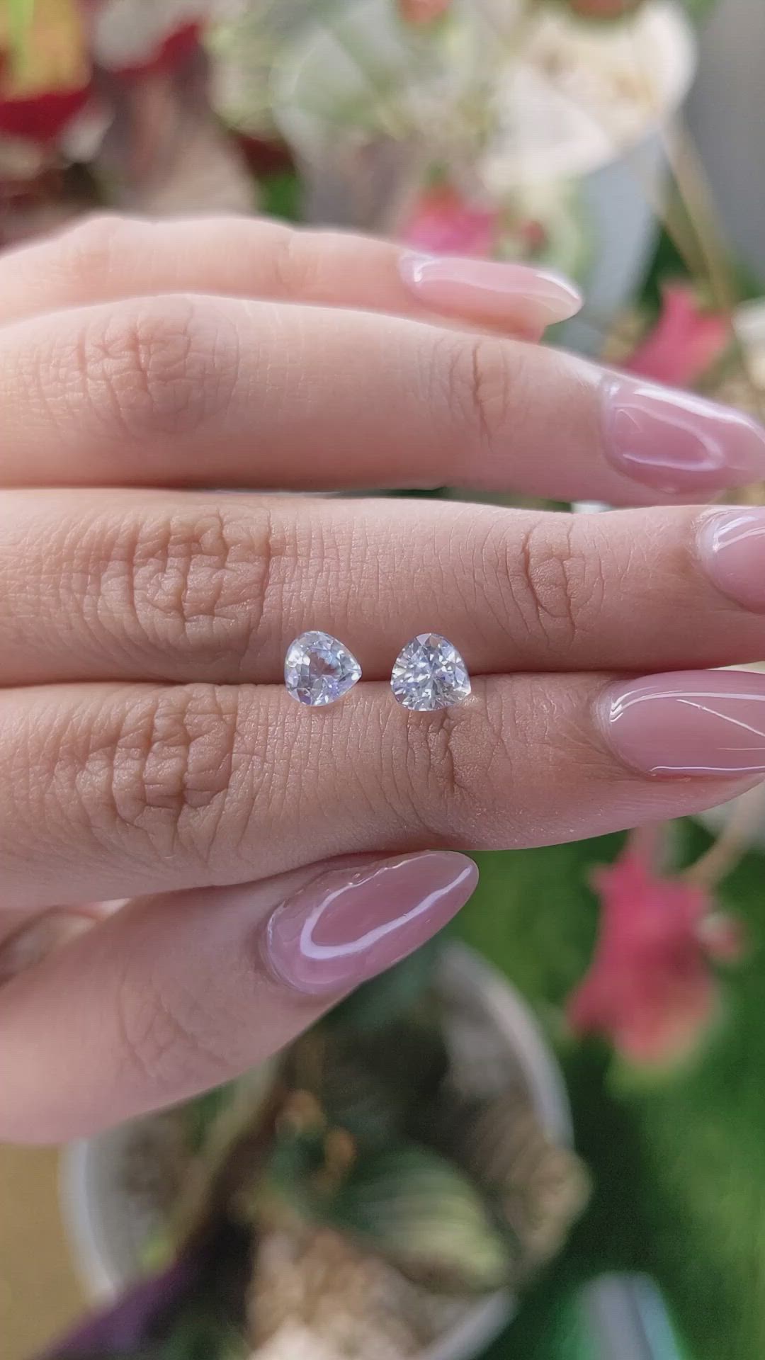 1.43&nbsp;Ct.Tw.Total Carat Weight Rainbow Moonstone Pair from Ceylon (Sri Lanka) Size Video