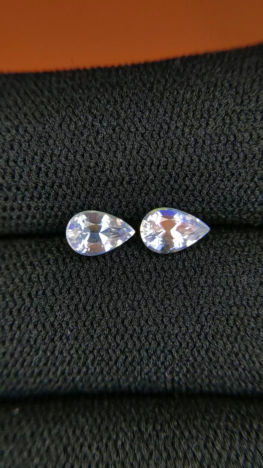 0.94&nbsp;Ct.Tw.Total Carat Weight Rainbow Moonstone Pair from Ceylon (Sri Lanka) Size Video