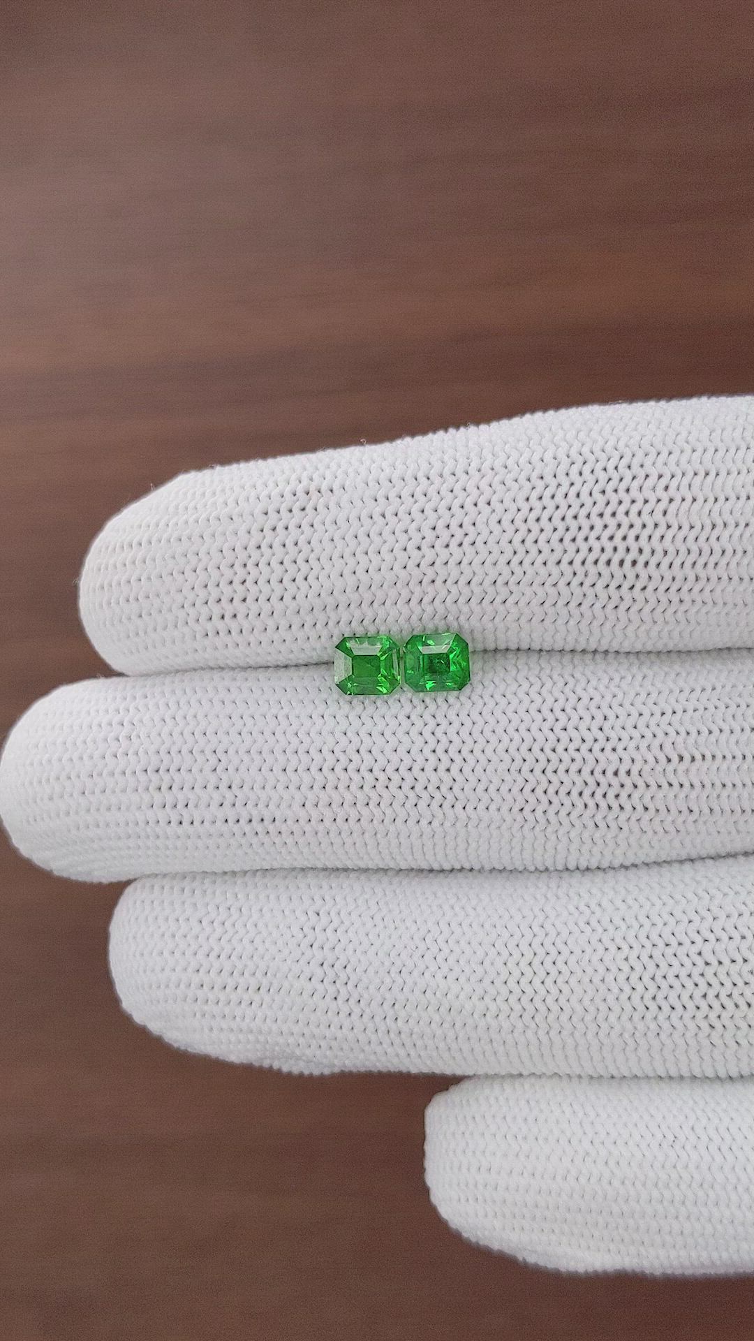 1.61 Ct.Tw.Total Carat Weight Tsavorite Garnet Pair from Kenya Size Video