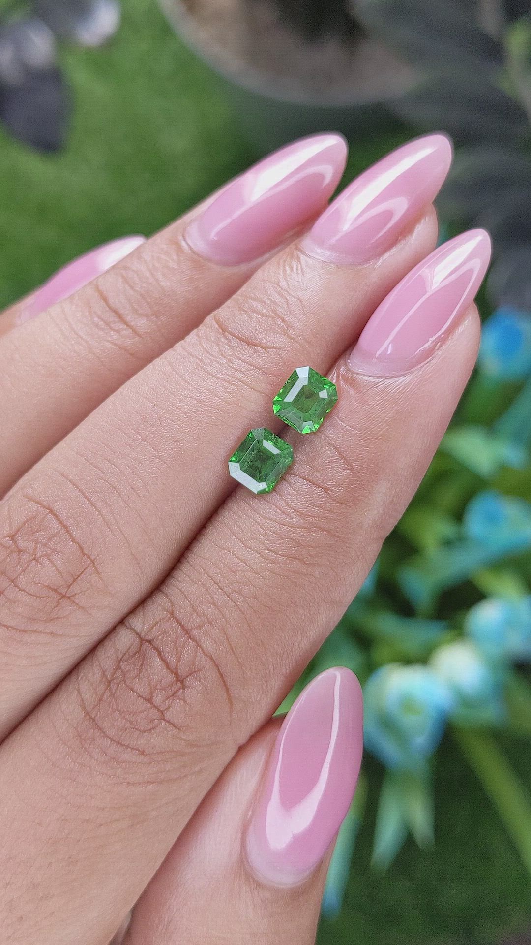 1.61 Ct.Tw.Total Carat Weight Tsavorite Garnet Pair from Kenya Size Video