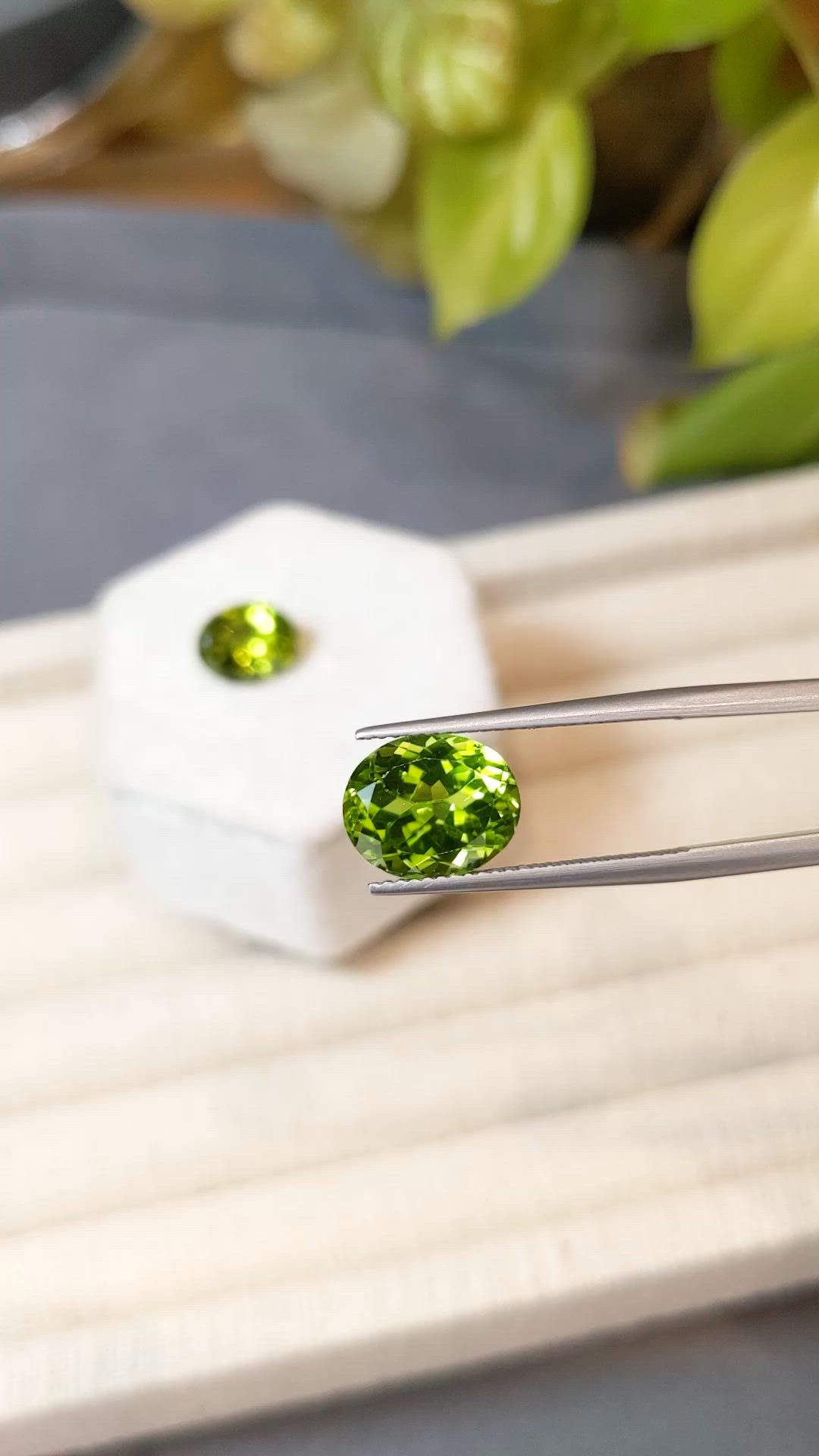 8.26 Ct.Tw.Total Carat Weight Green (Lime Green) Peridot Pair from Burma (Myanmar) Size Video