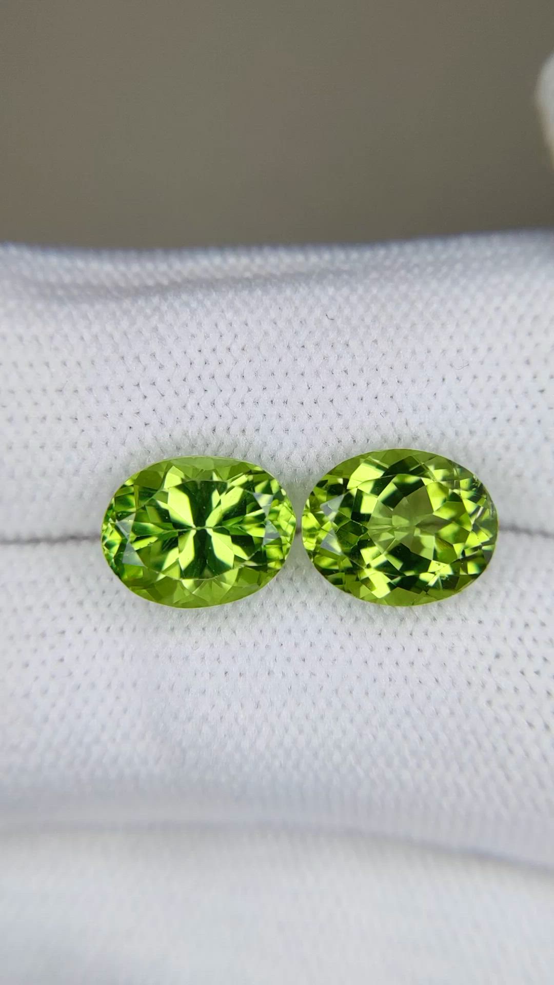 5.91 Ct.Tw.Total Carat Weight Yellowish Green Peridot Pair from Burma (Myanmar) Size Video