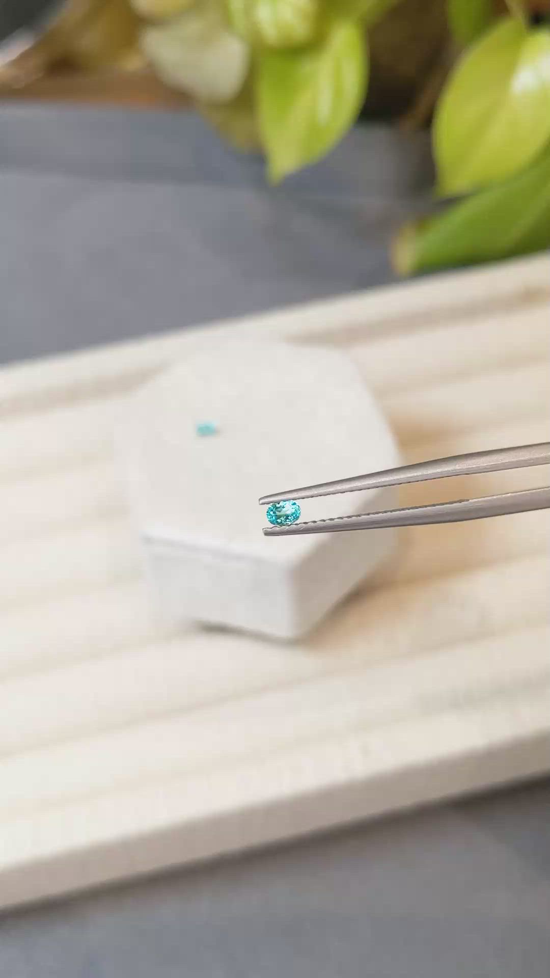 0.20 Ct.Tw.Total Carat Weight Greenish Blue Paraiba Tourmaline Pair from Brazil Size Video