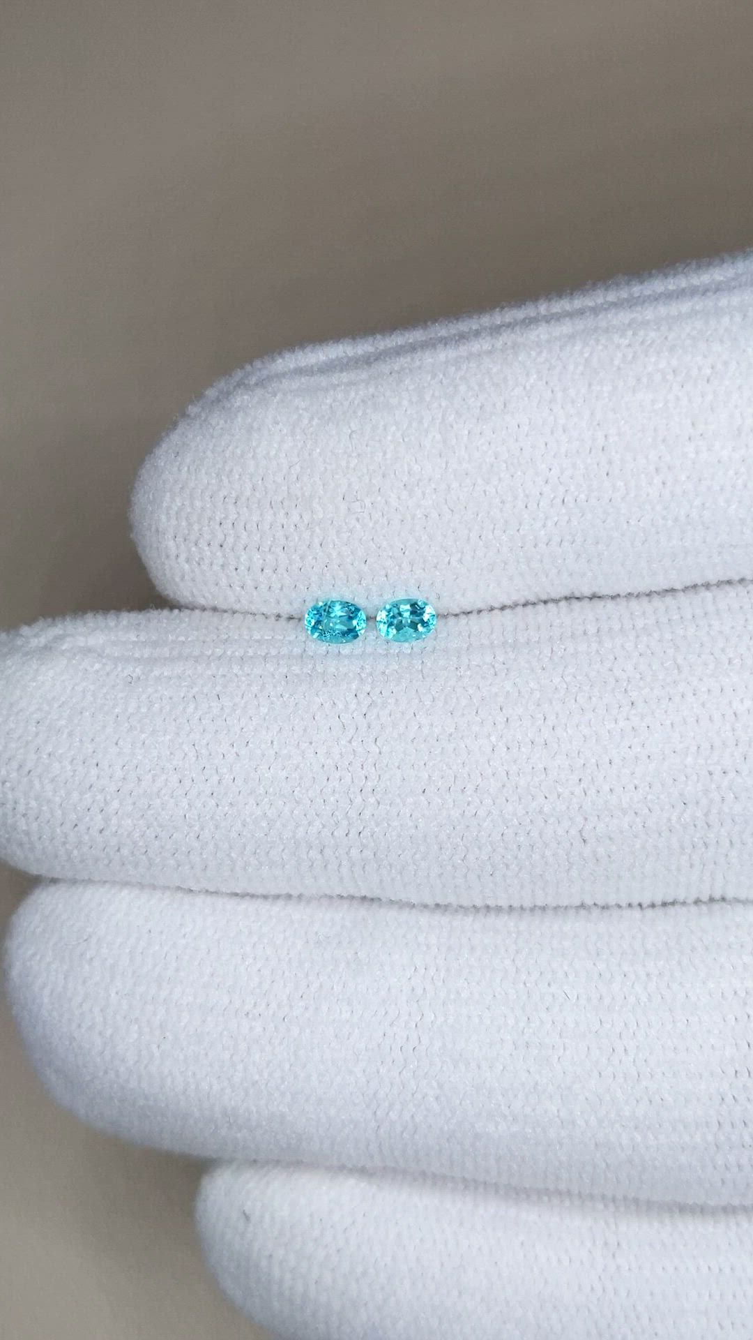 0.20 Ct.Tw.Total Carat Weight Greenish Blue Paraiba Tourmaline Pair from Brazil Size Video