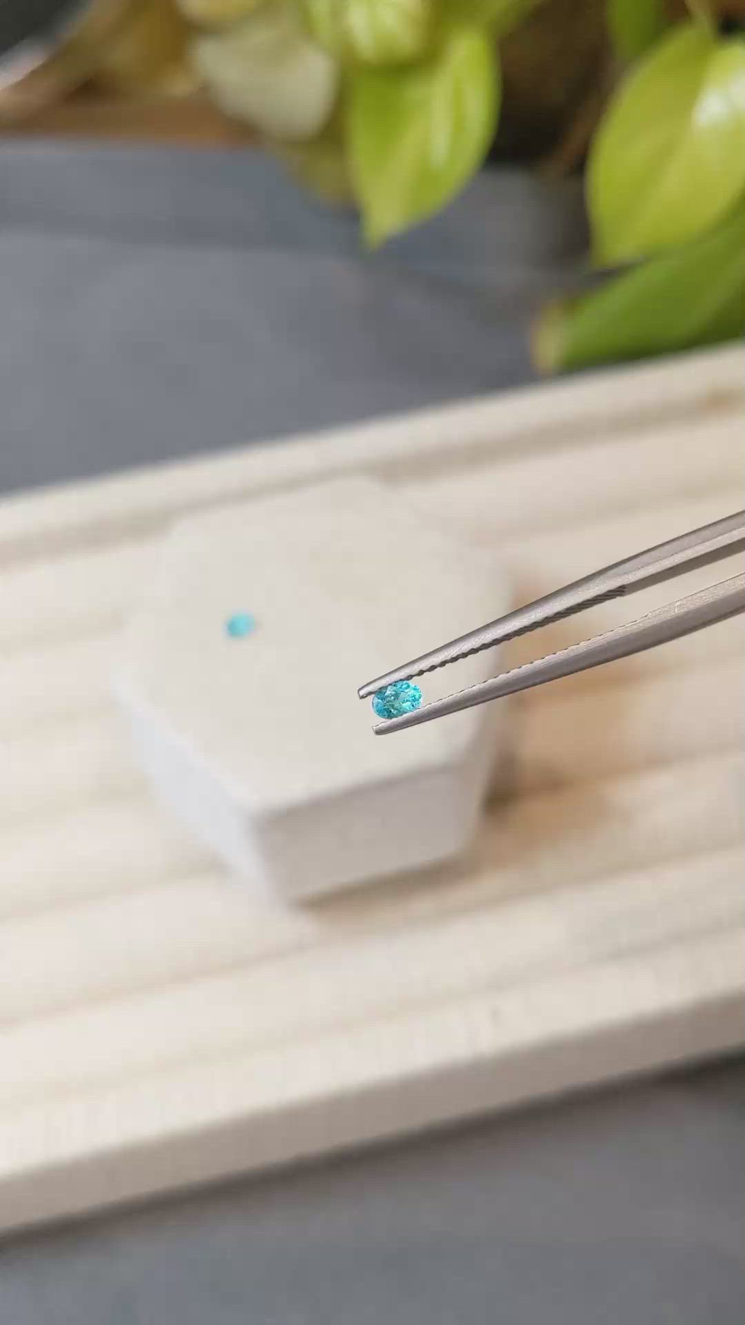 0.22&nbsp;Ct.Tw.Total Carat Weight Blue Paraiba Tourmaline Pair from Brazil Size Video