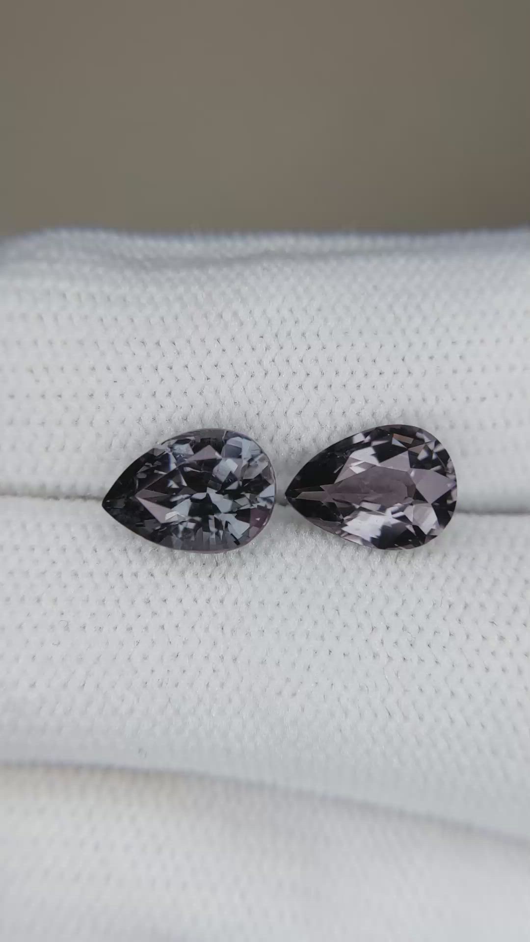 3.72 Ct.Tw.Total Carat Weight Grey Spinel Pair from Burma (Myanmar) Size Video