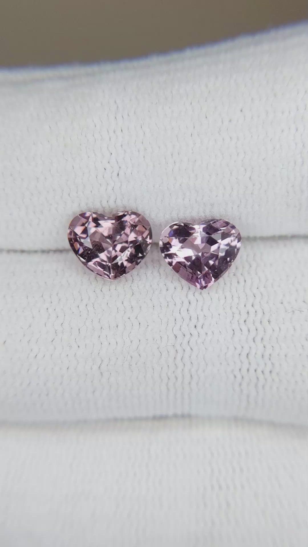 3.32 Ct.Tw.Total Carat Weight Purplish Pink Spinel Pair from Burma (Myanmar) Size Video