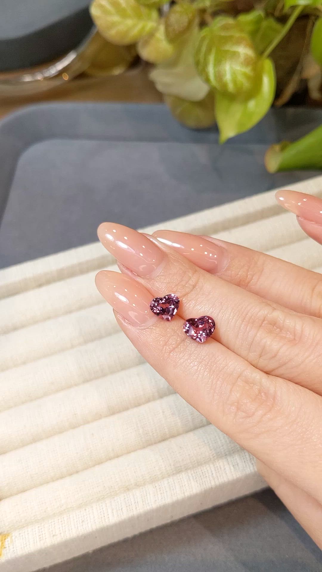 3.32 Ct.Tw.Total Carat Weight Purplish Pink Spinel Pair from Burma (Myanmar) Size Video