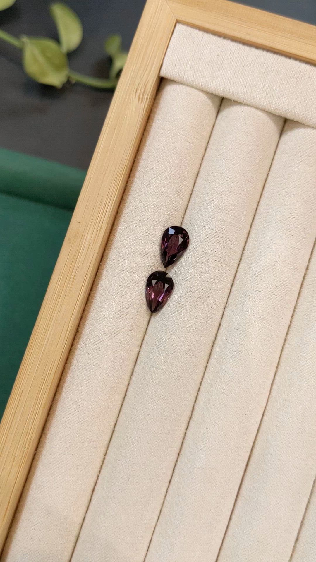 3.55 Ct.Tw.Total Carat Weight Pinkish Purple Spinel Pair from Burma (Myanmar) Size Video