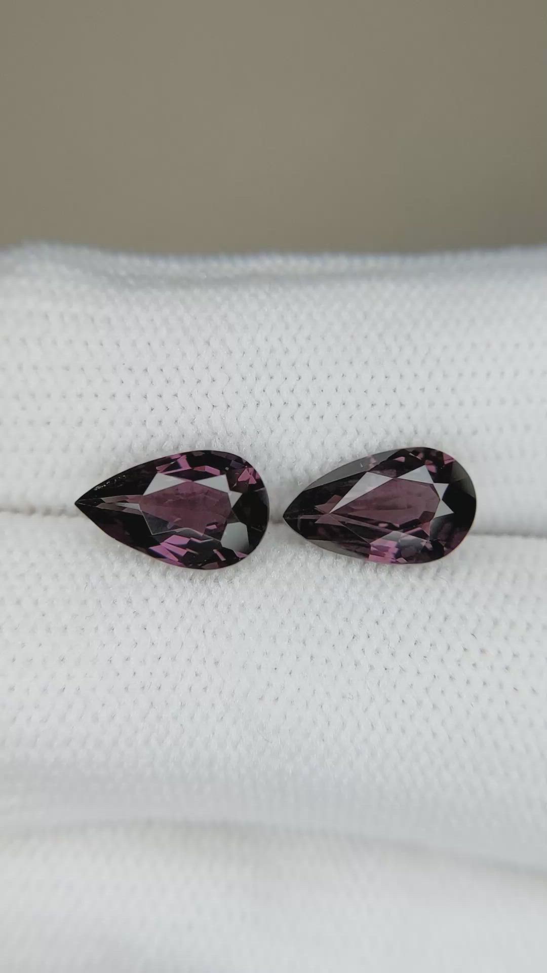 3.55 Ct.Tw.Total Carat Weight Pinkish Purple Spinel Pair from Burma (Myanmar) Size Video
