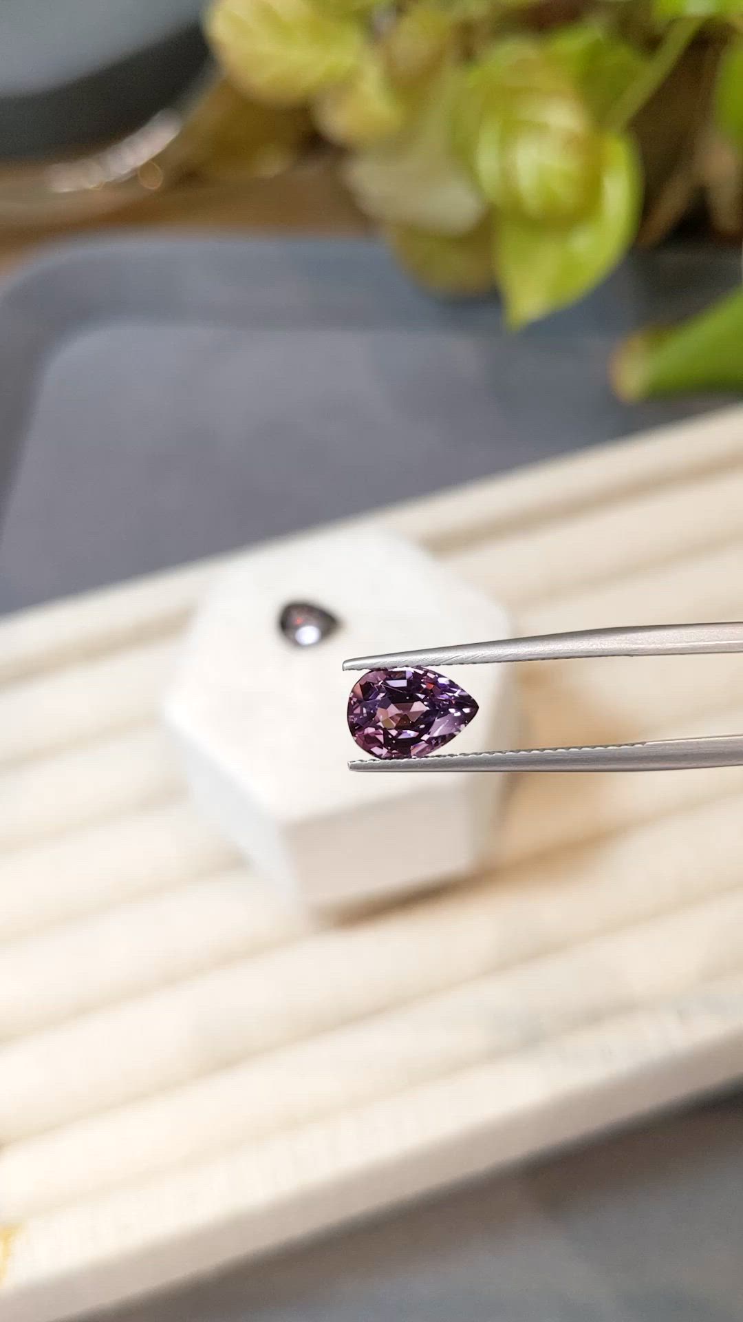 4.02&nbsp;Ct.Tw.Total Carat Weight Purple Spinel Pair from Burma (Myanmar) Size Video