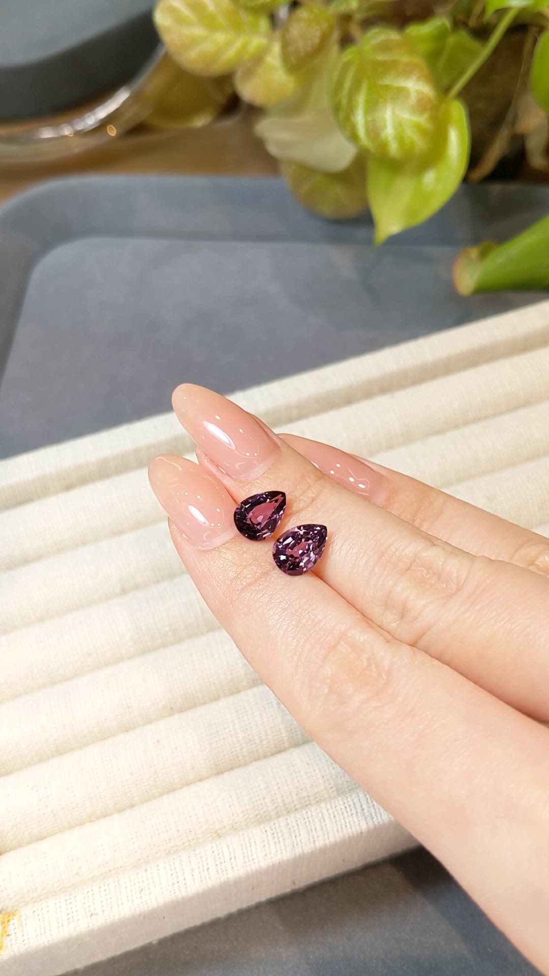 4.02&nbsp;Ct.Tw.Total Carat Weight Purple Spinel Pair from Burma (Myanmar) Size Video