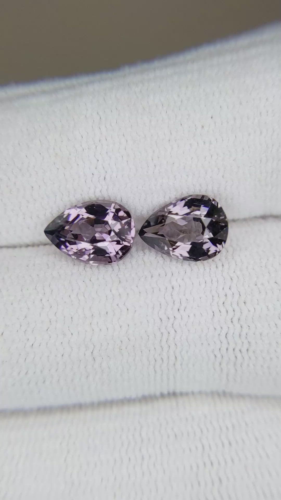 4.02&nbsp;Ct.Tw.Total Carat Weight Purple Spinel Pair from Burma (Myanmar) Size Video