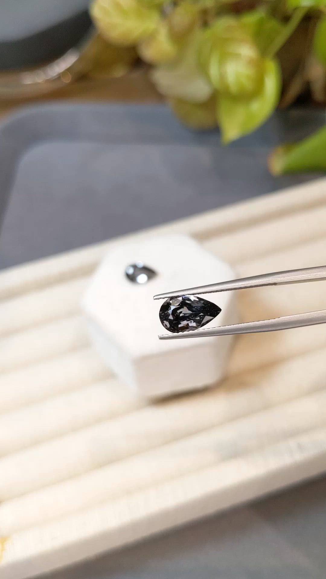 3.97 Ct.Tw.Total Carat Weight Grey Spinel Pair from Burma (Myanmar) Size Video