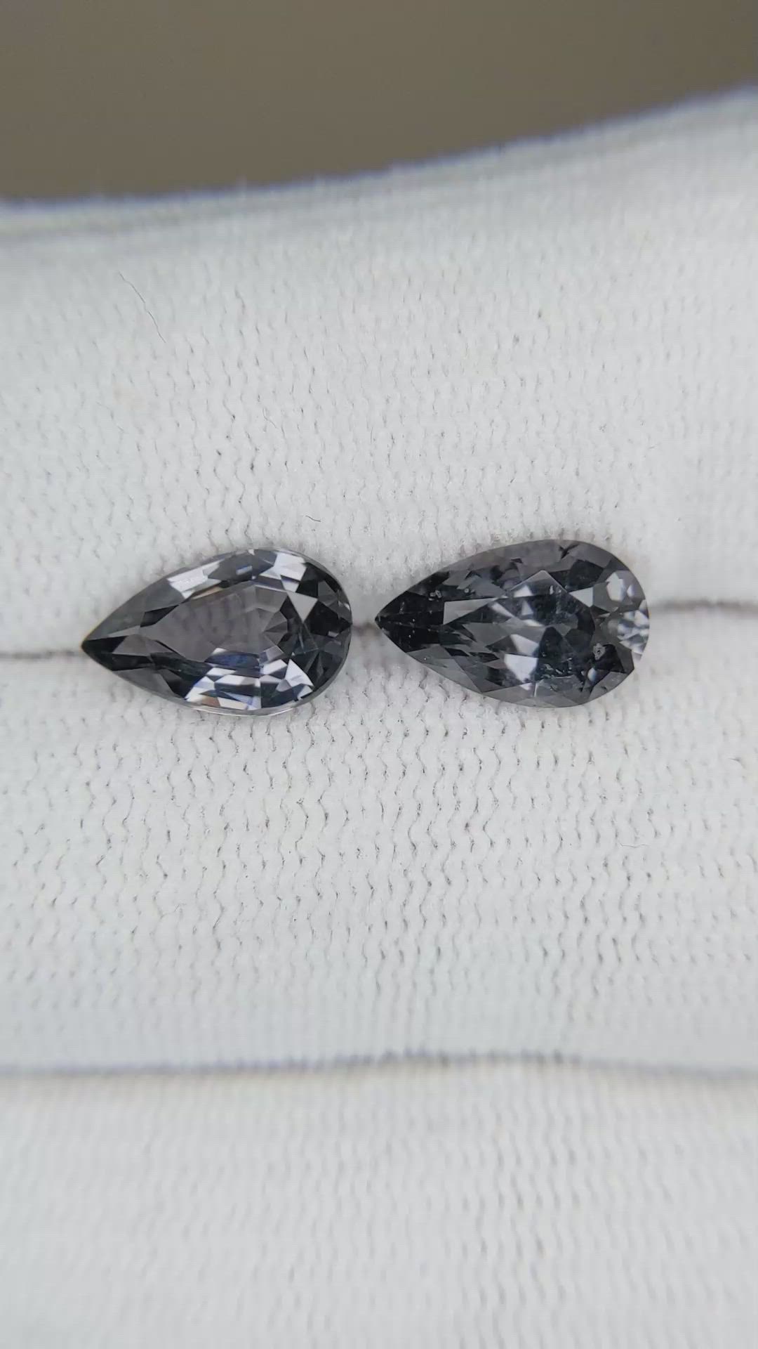 3.97 Ct.Tw.Total Carat Weight Grey Spinel Pair from Burma (Myanmar) Size Video