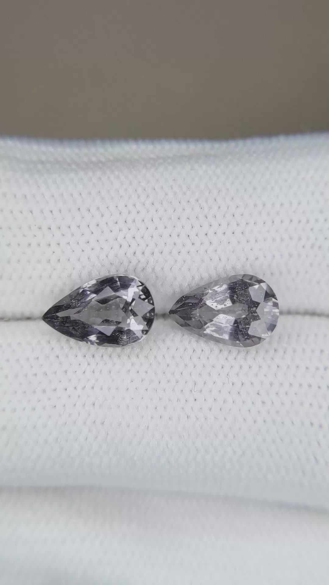 3.53 Ct.Tw.Total Carat Weight Purplish Grey Spinel Pair from Burma (Myanmar) Size Video
