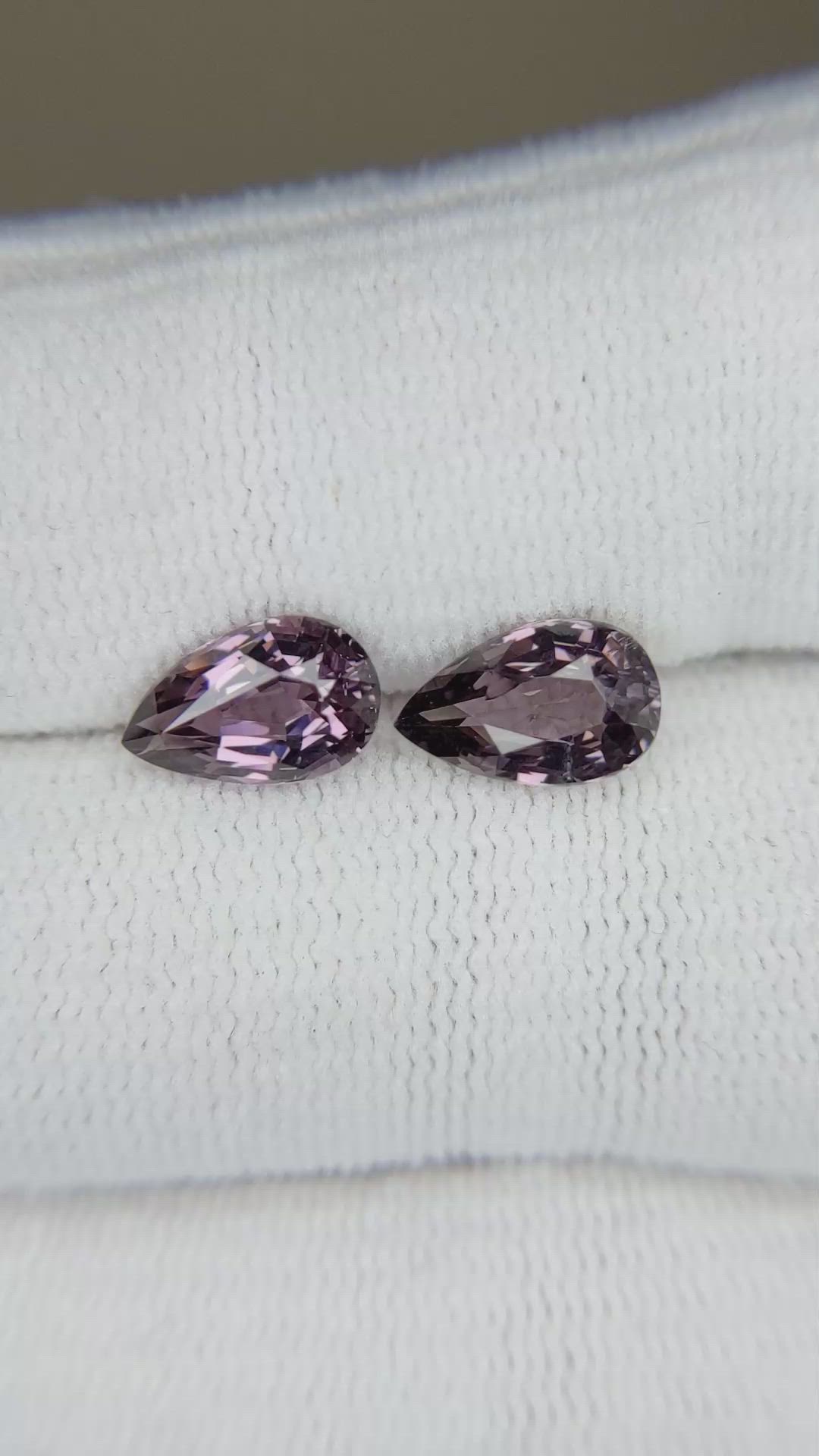 3.08 Ct.Tw.Total Carat Weight Pinkish Purple Spinel Pair from Burma (Myanmar) Size Video
