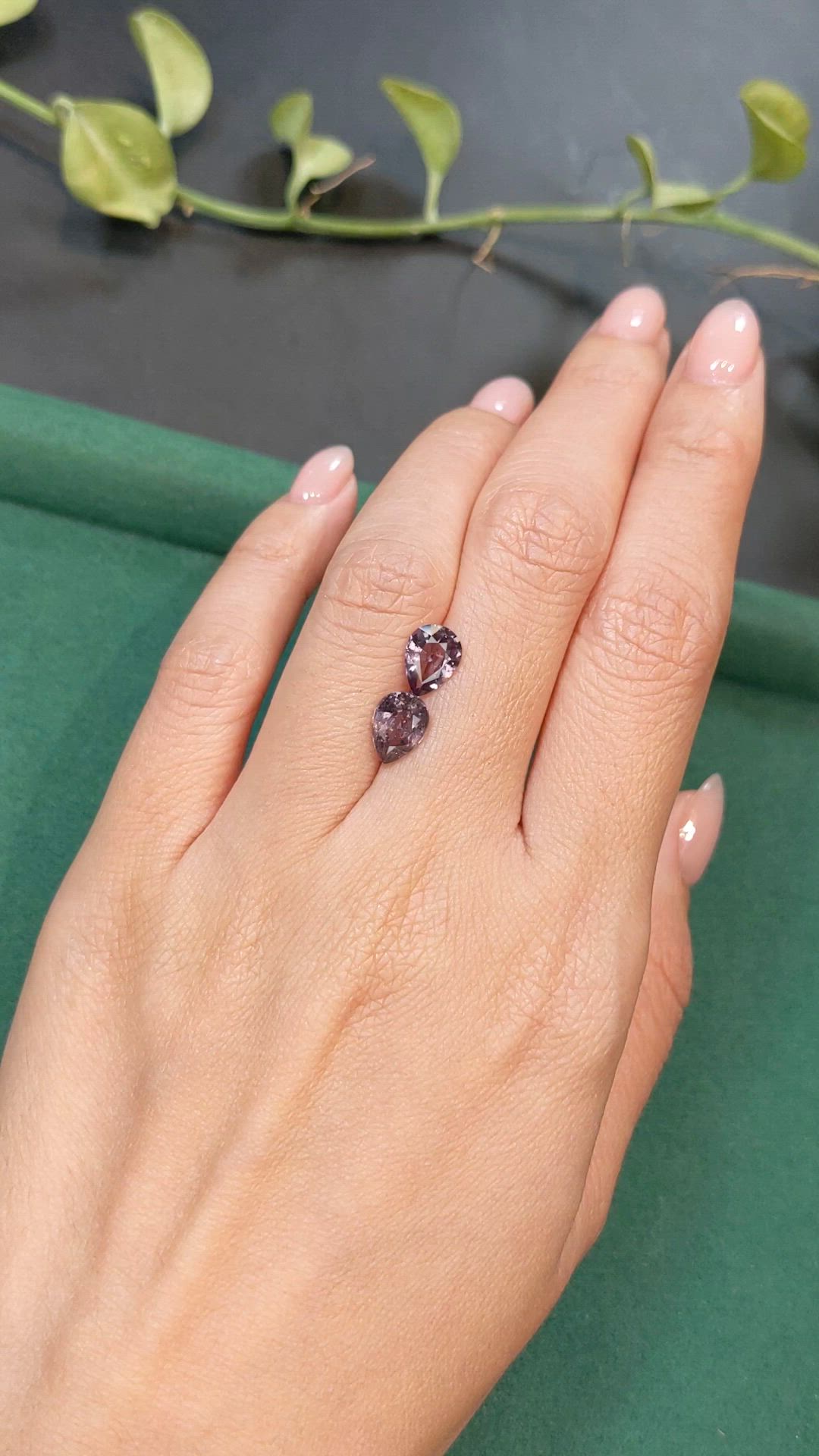 3.02 Ct.Tw.Total Carat Weight Pinkish Purple Spinel Pair from Burma (Myanmar) Size Video
