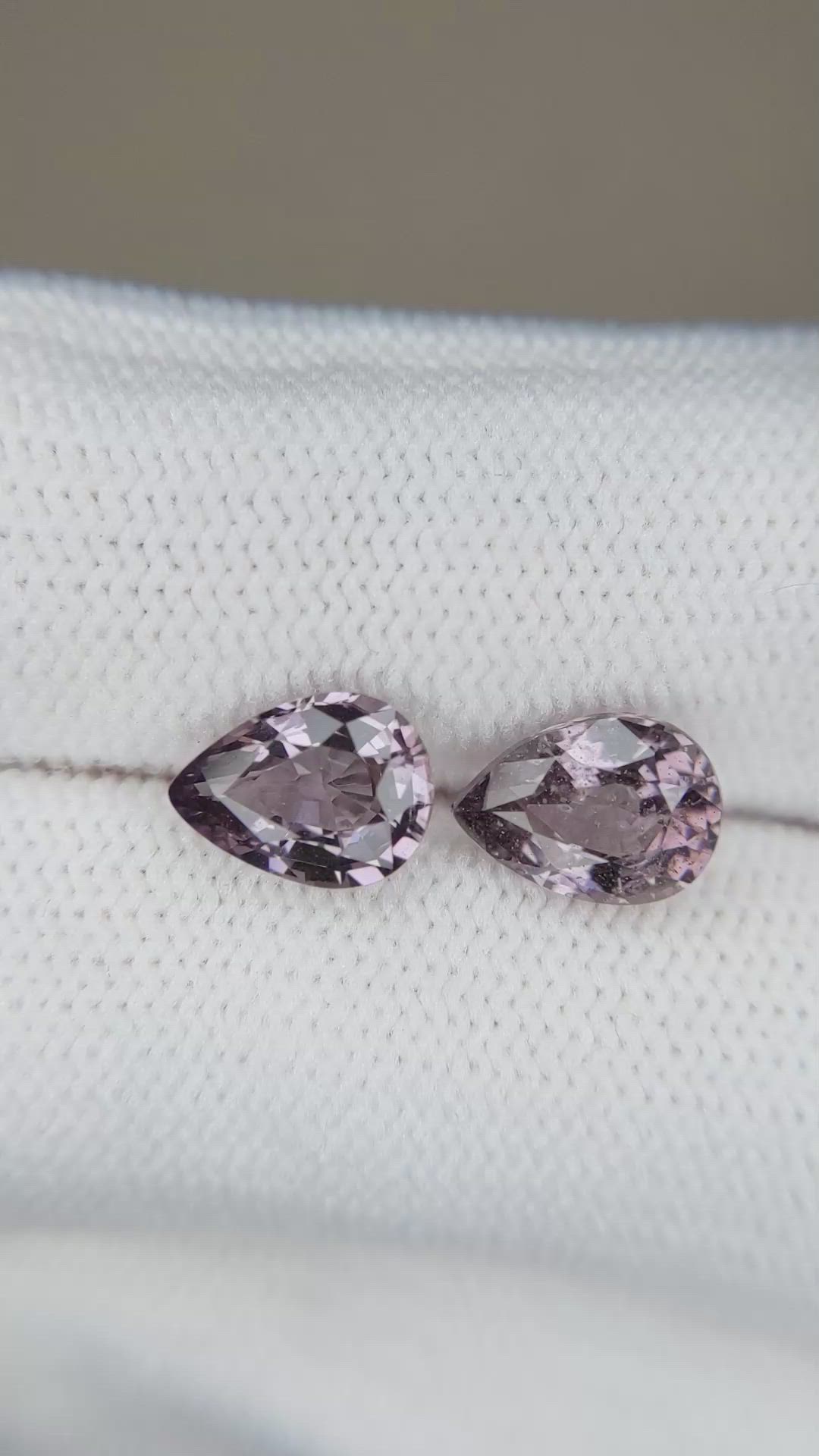 3.02 Ct.Tw.Total Carat Weight Pinkish Purple Spinel Pair from Burma (Myanmar) Size Video