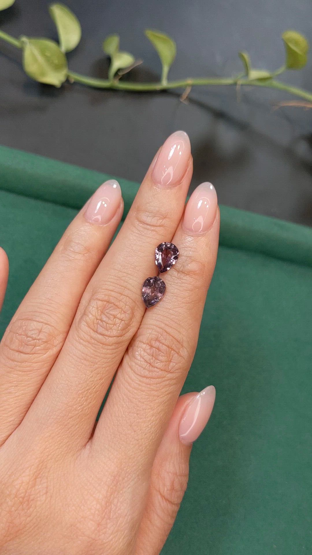 3.02 Ct.Tw.Total Carat Weight Pinkish Purple Spinel Pair from Burma (Myanmar) Size Video