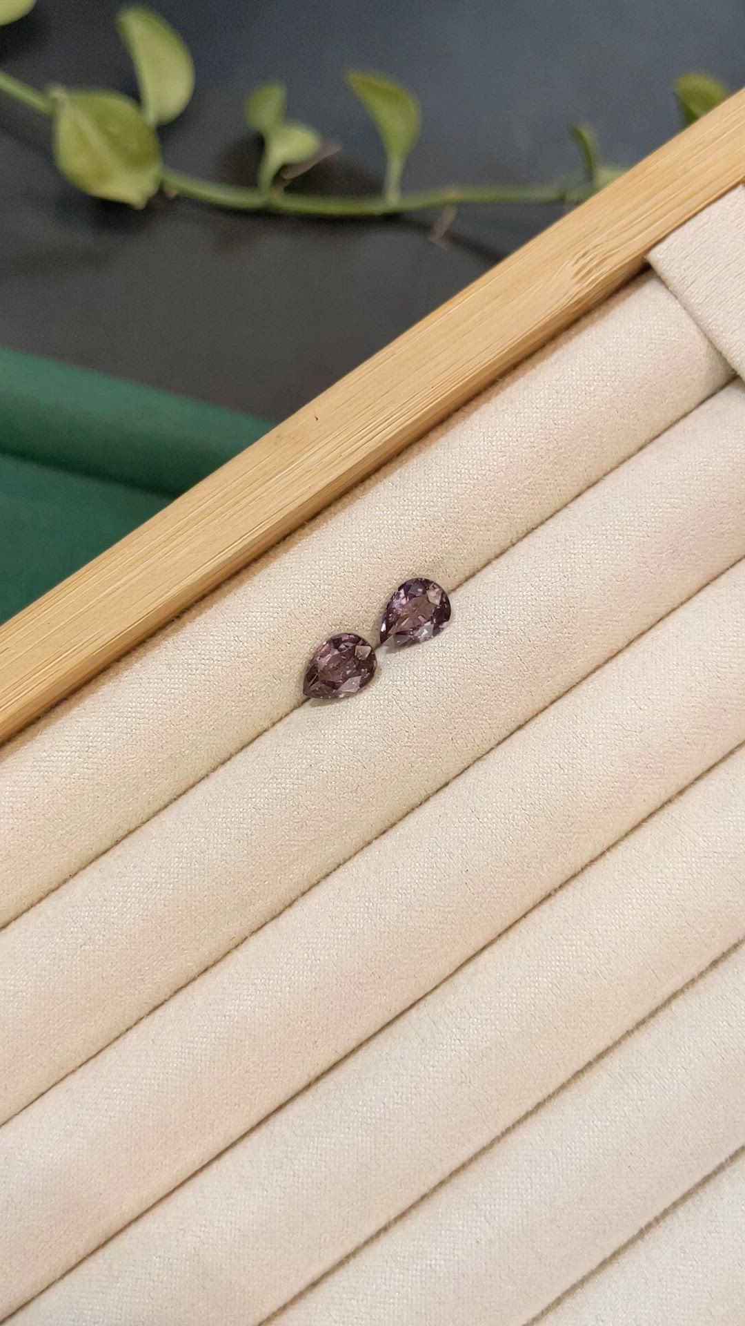 3.02 Ct.Tw.Total Carat Weight Pinkish Purple Spinel Pair from Burma (Myanmar) Size Video