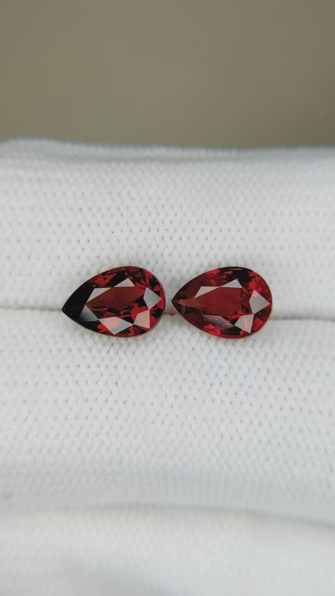 3.28 Ct.Tw.Total Carat Weight Red Spinel Pair from Burma (Myanmar) Size Video