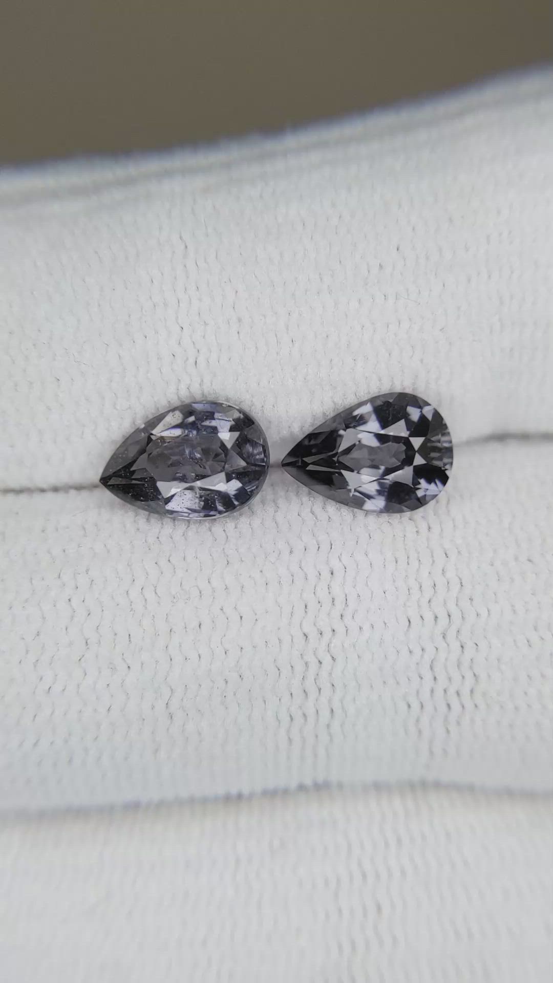 3.19 Ct.Tw.Total Carat Weight Purplish Grey Spinel Pair from Burma (Myanmar) Size Video