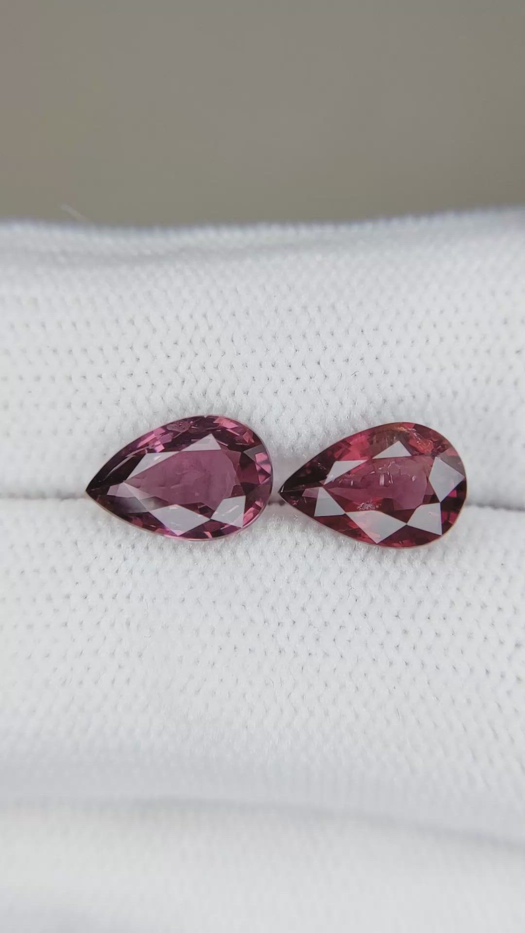 3.77 Ct.Tw.Total Carat Weight Pinkish Purple Spinel Pair from Burma (Myanmar) Size Video