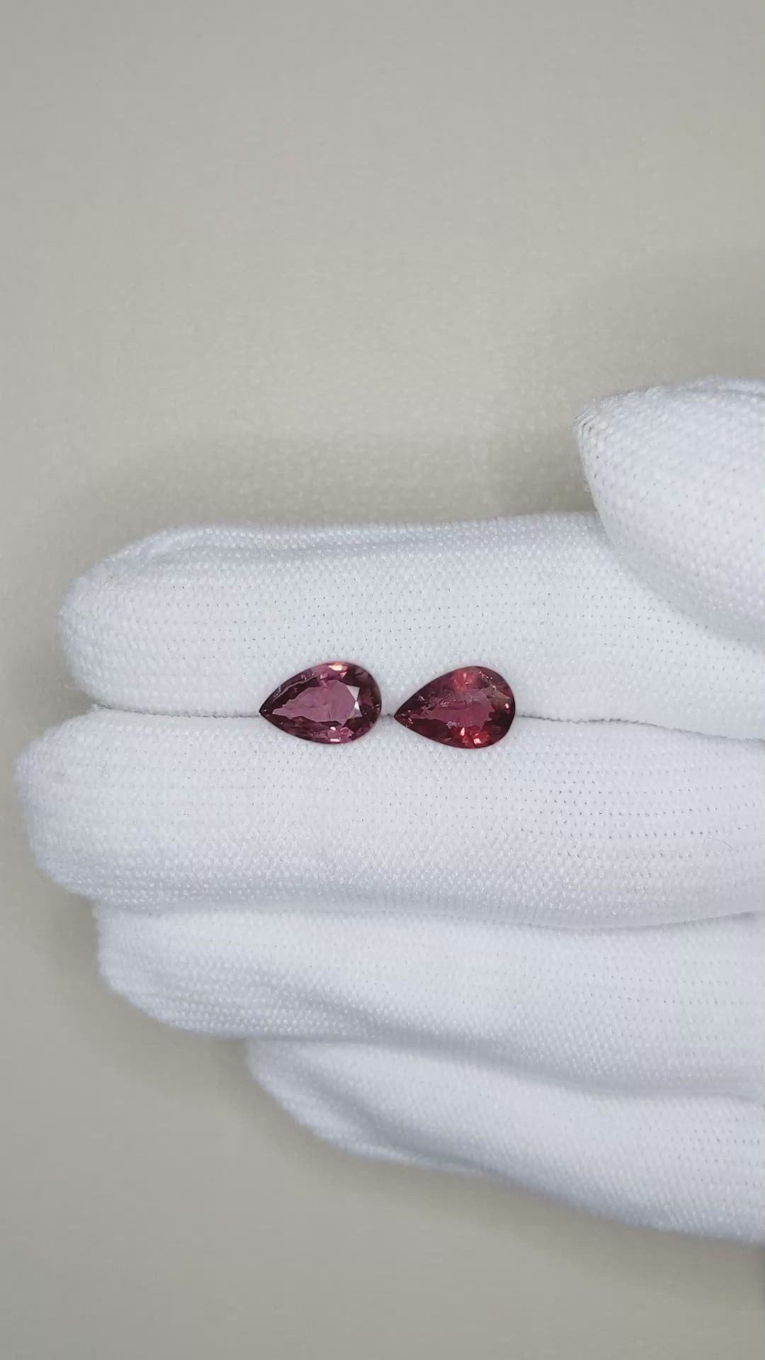 3.77 Ct.Tw.Total Carat Weight Pinkish Purple Spinel Pair from Burma (Myanmar) Size Video