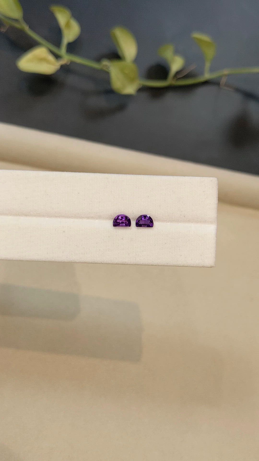 0.56 Ct.Tw.Total Carat Weight Purple Amethyst Pair from Brazil Size Video