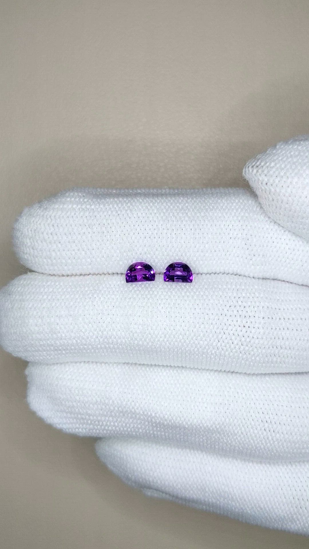 0.56 Ct.Tw.Total Carat Weight Purple Amethyst Pair from Brazil Size Video