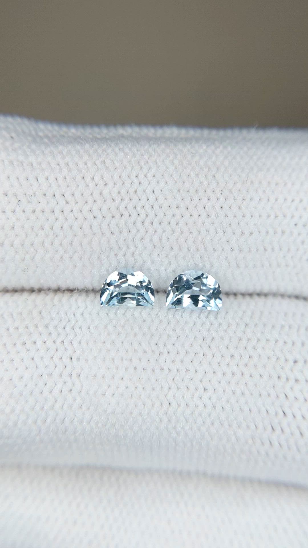 0.63 Ct.Tw.Total Carat Weight Blue Aquamarine Pair from Brazil Size Video