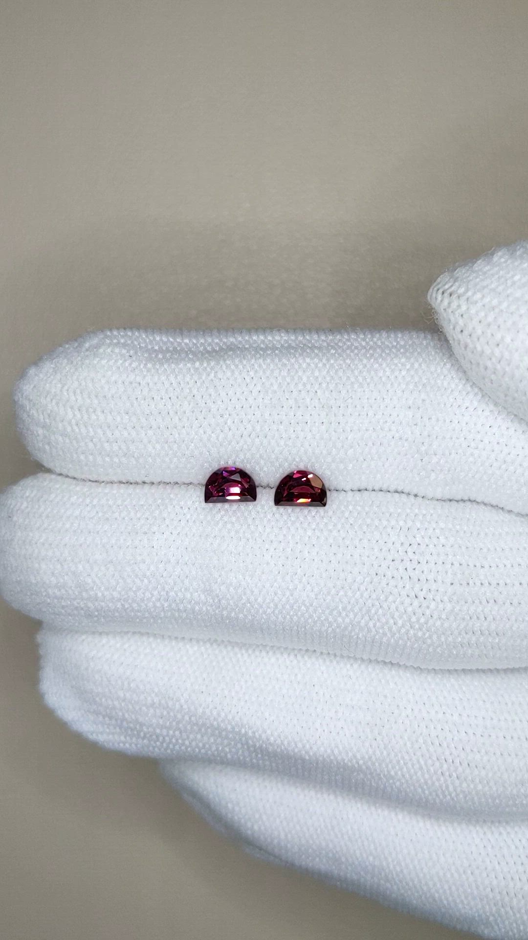 0.83 Ct.Tw.Total Carat Weight Red Garnet Pair from Madagascar Size Video