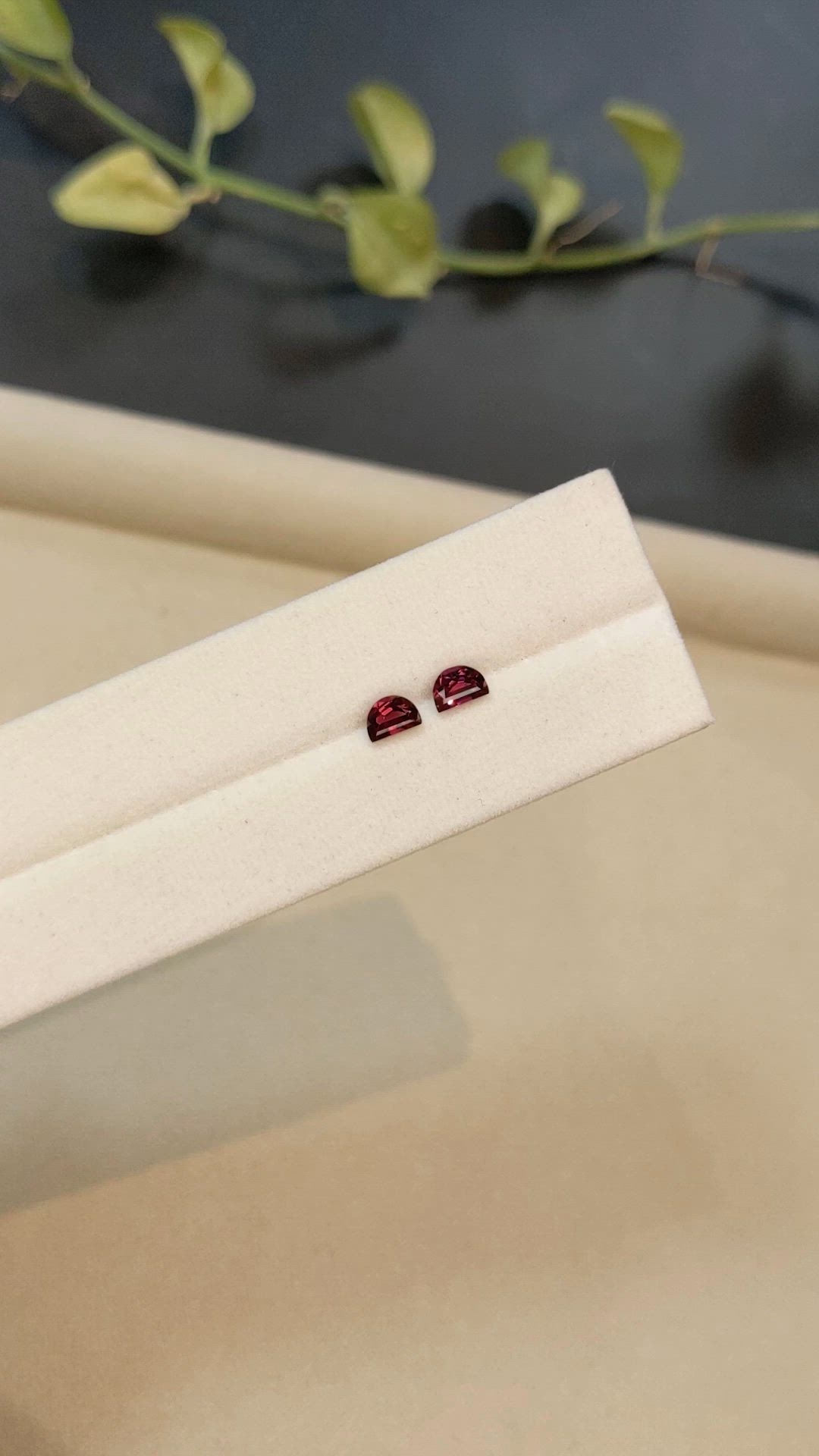 0.83 Ct.Tw.Total Carat Weight Red Garnet Pair from Madagascar Size Video