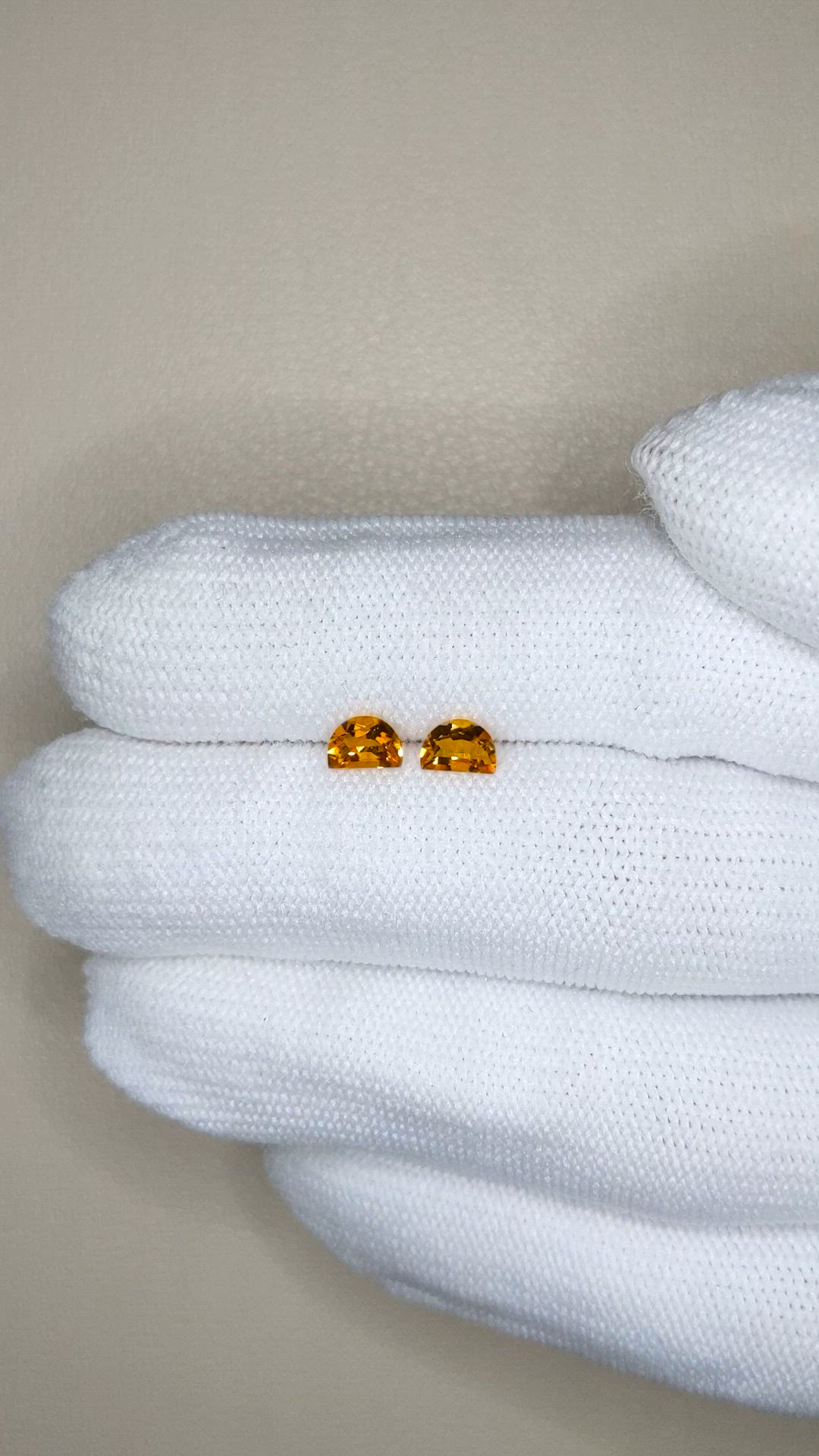 0.57 Ct.Tw.Total Carat Weight Orange Citrine Pair from Brazil Size Video