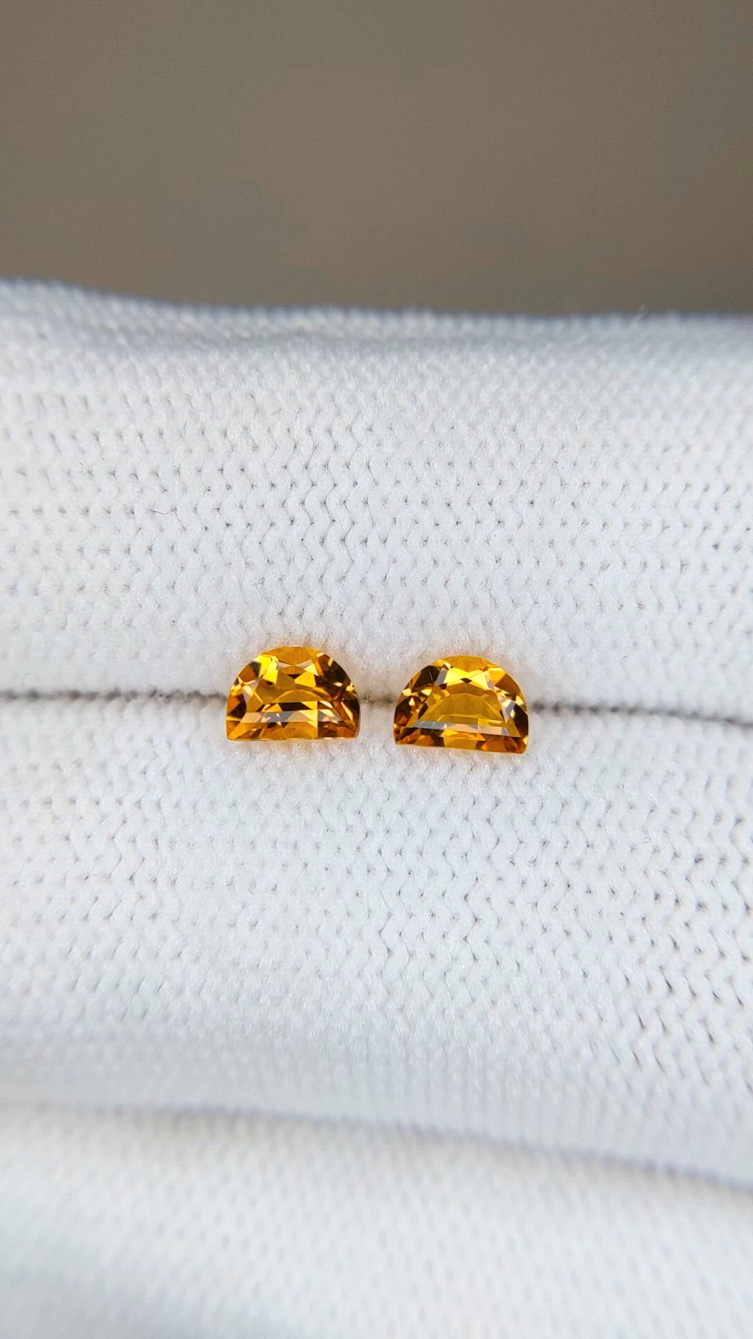 0.57 Ct.Tw.Total Carat Weight Orange Citrine Pair from Brazil Size Video