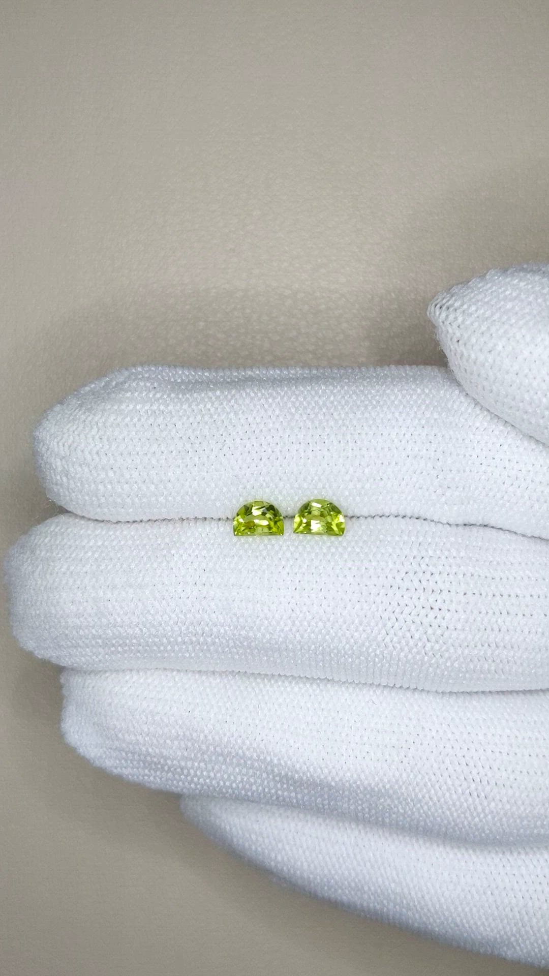 0.73 Ct.Tw.Total Carat Weight Green (Lime Green) Peridot Pair from Burma (Myanmar) Size Video