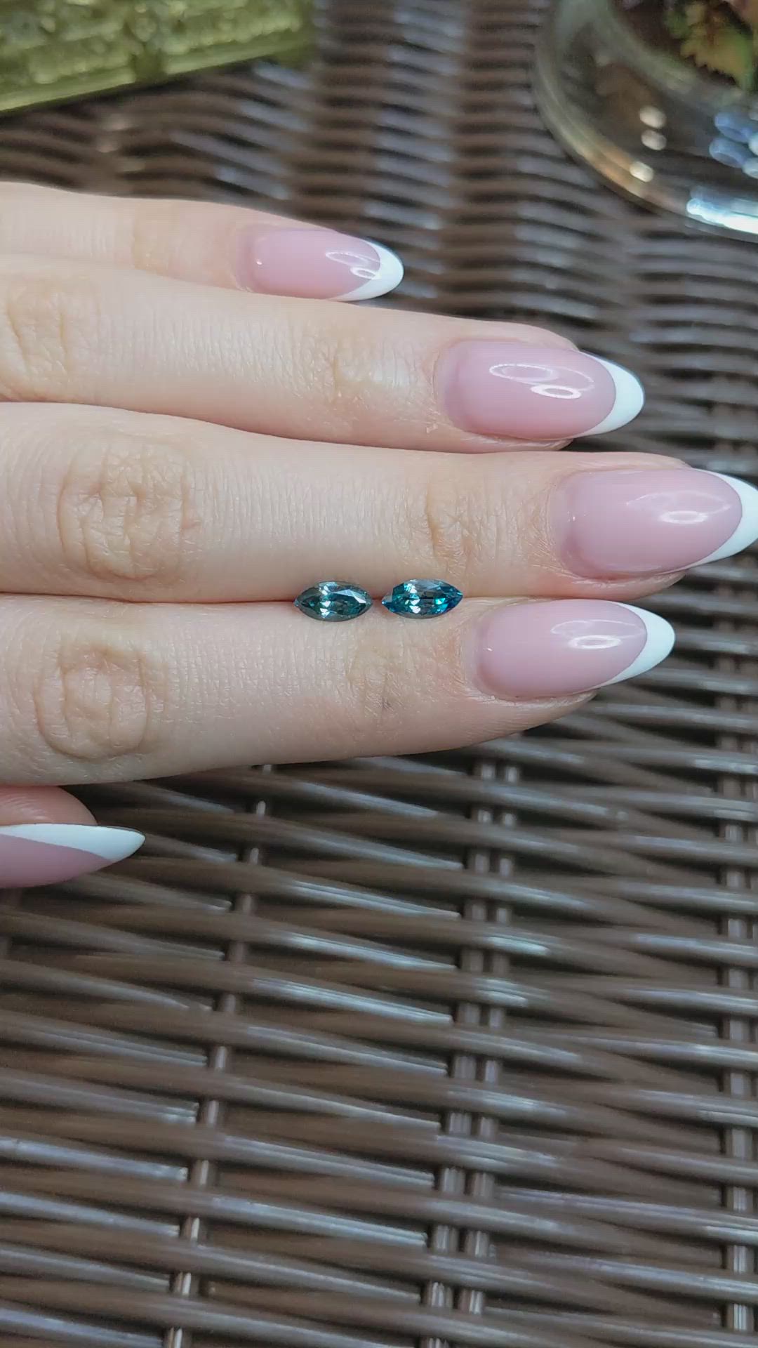 1.89&nbsp;Ct.Tw.Total Carat Weight Blue Zircon Pair from Cambodia Size Video