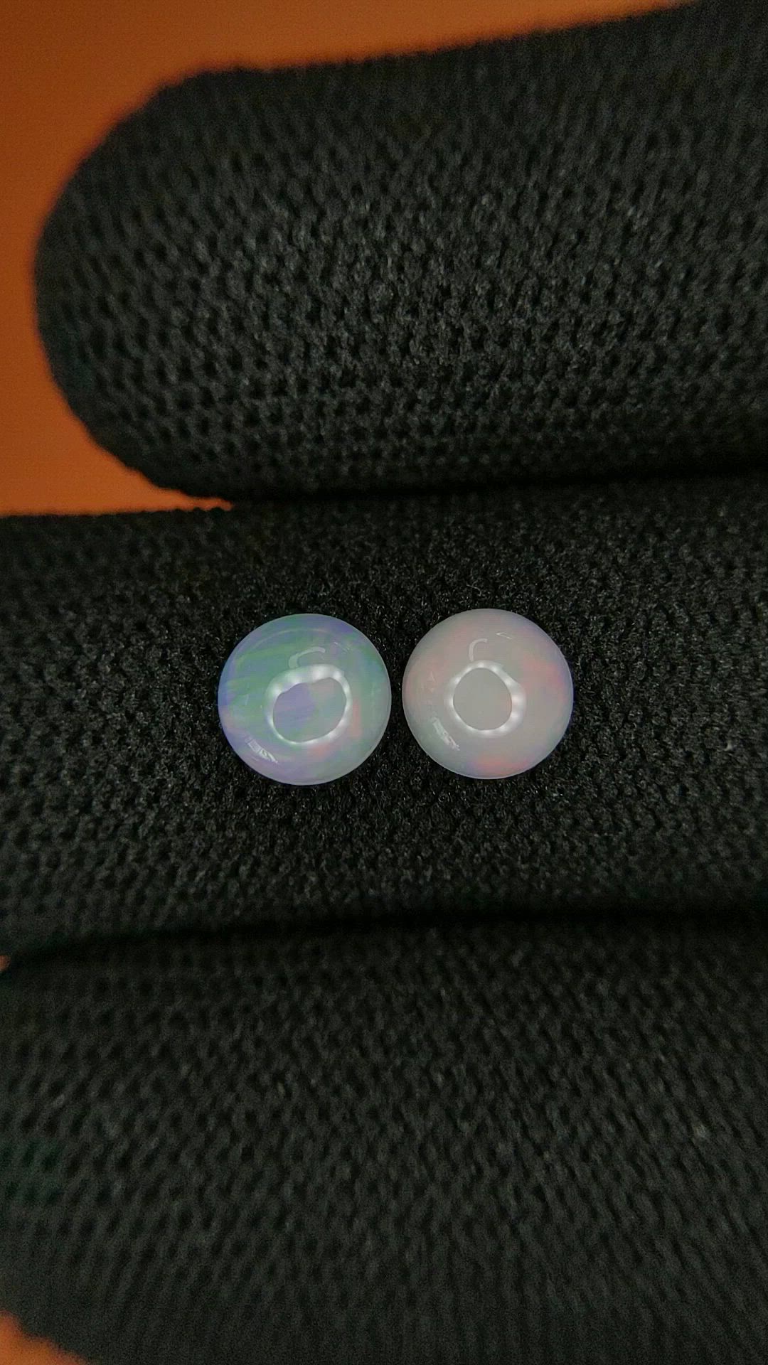 0.86&nbsp;Ct.Tw.Total Carat Weight Multi Color Cabochon Opal Pair from Australia Size Video
