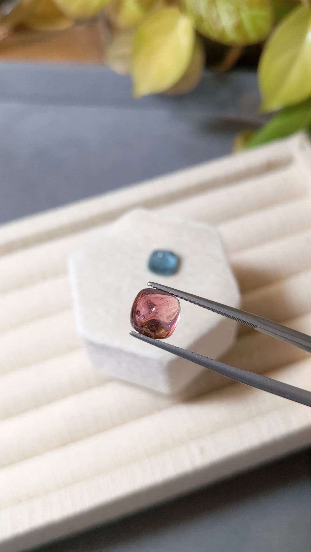 5.72&nbsp;Ct.Tw.Total Carat Weight Pinkish Purple Cabochon Tourmaline Pair from Afghanistan Size Video