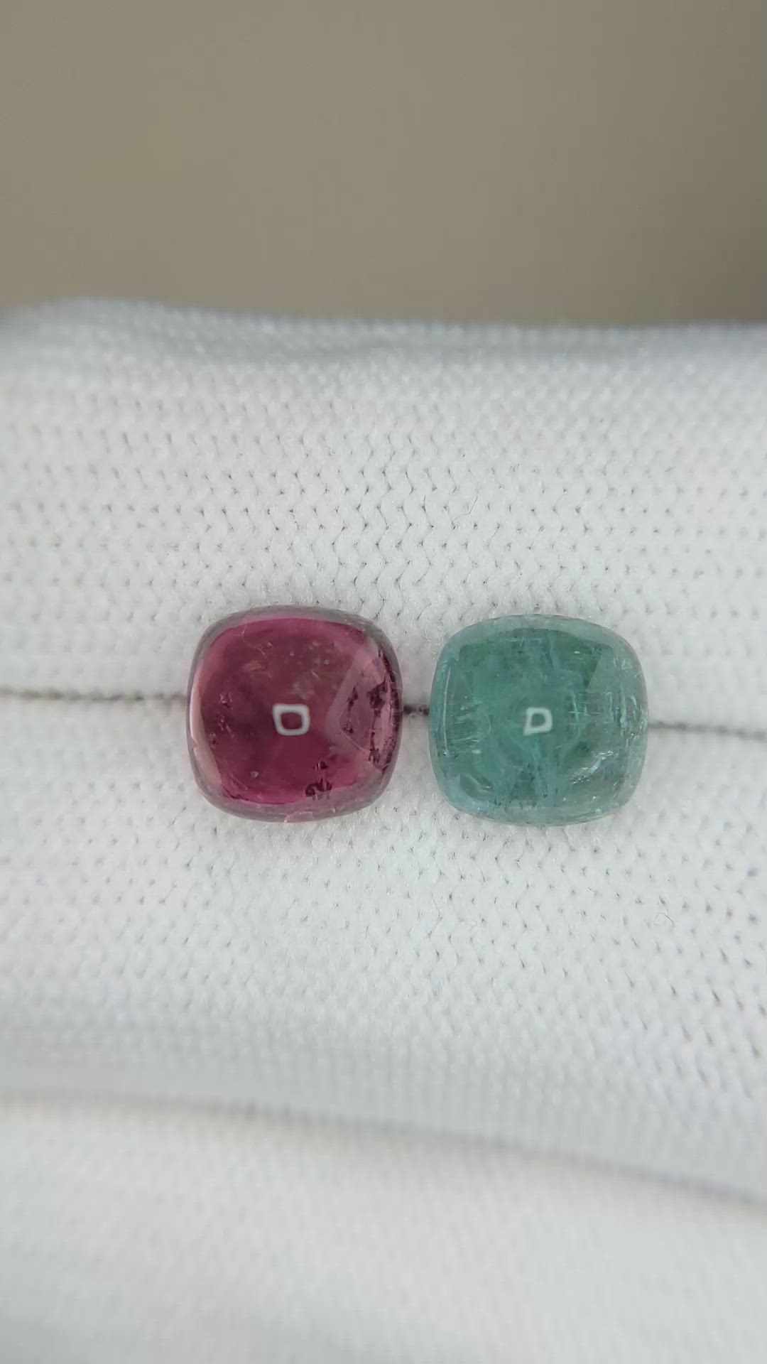 5.72&nbsp;Ct.Tw.Total Carat Weight Pinkish Purple Cabochon Tourmaline Pair from Afghanistan Size Video
