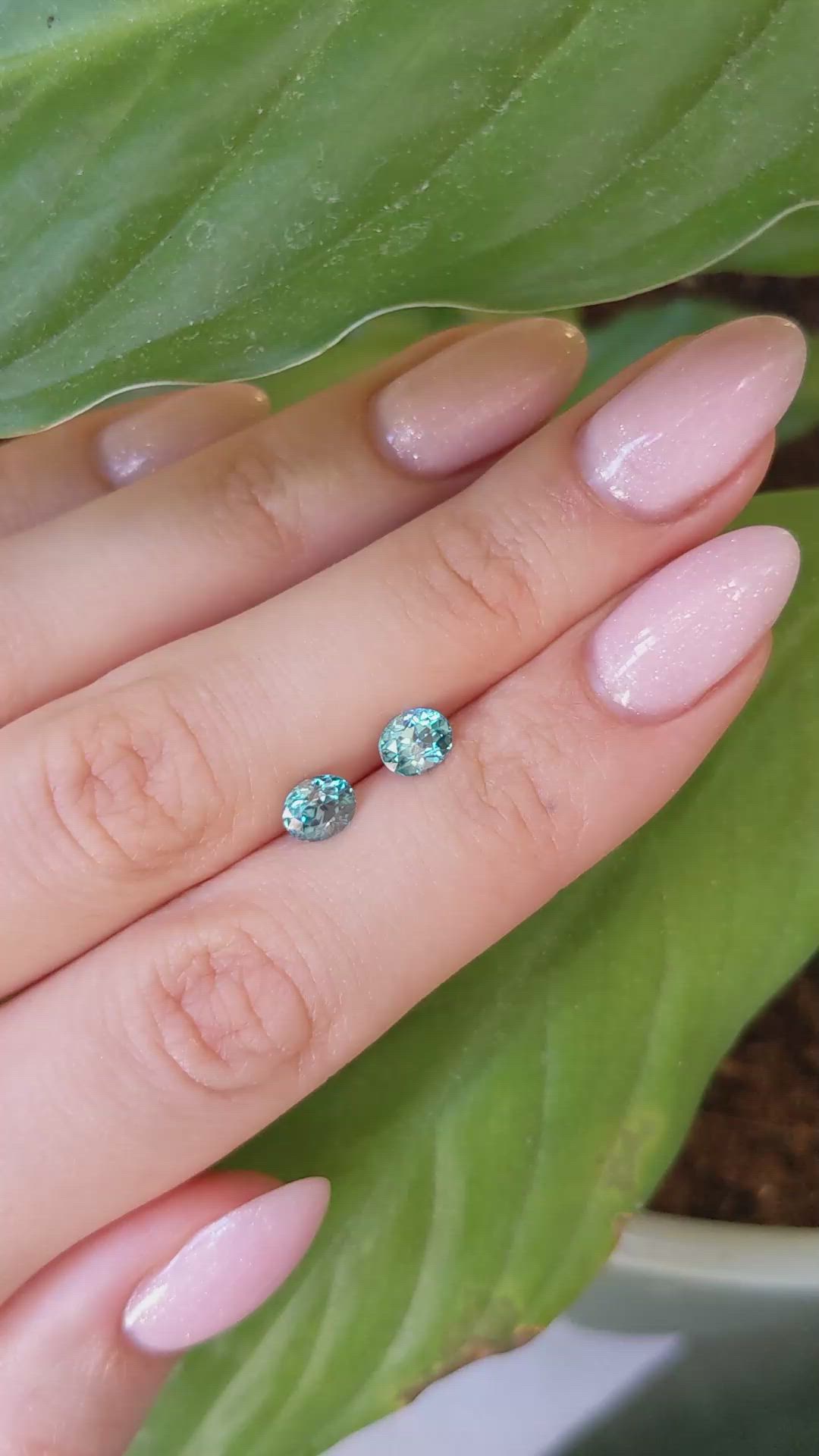 2.19&nbsp;Ct.Tw.Total Carat Weight Blue Zircon Pair from Cambodia Size Video