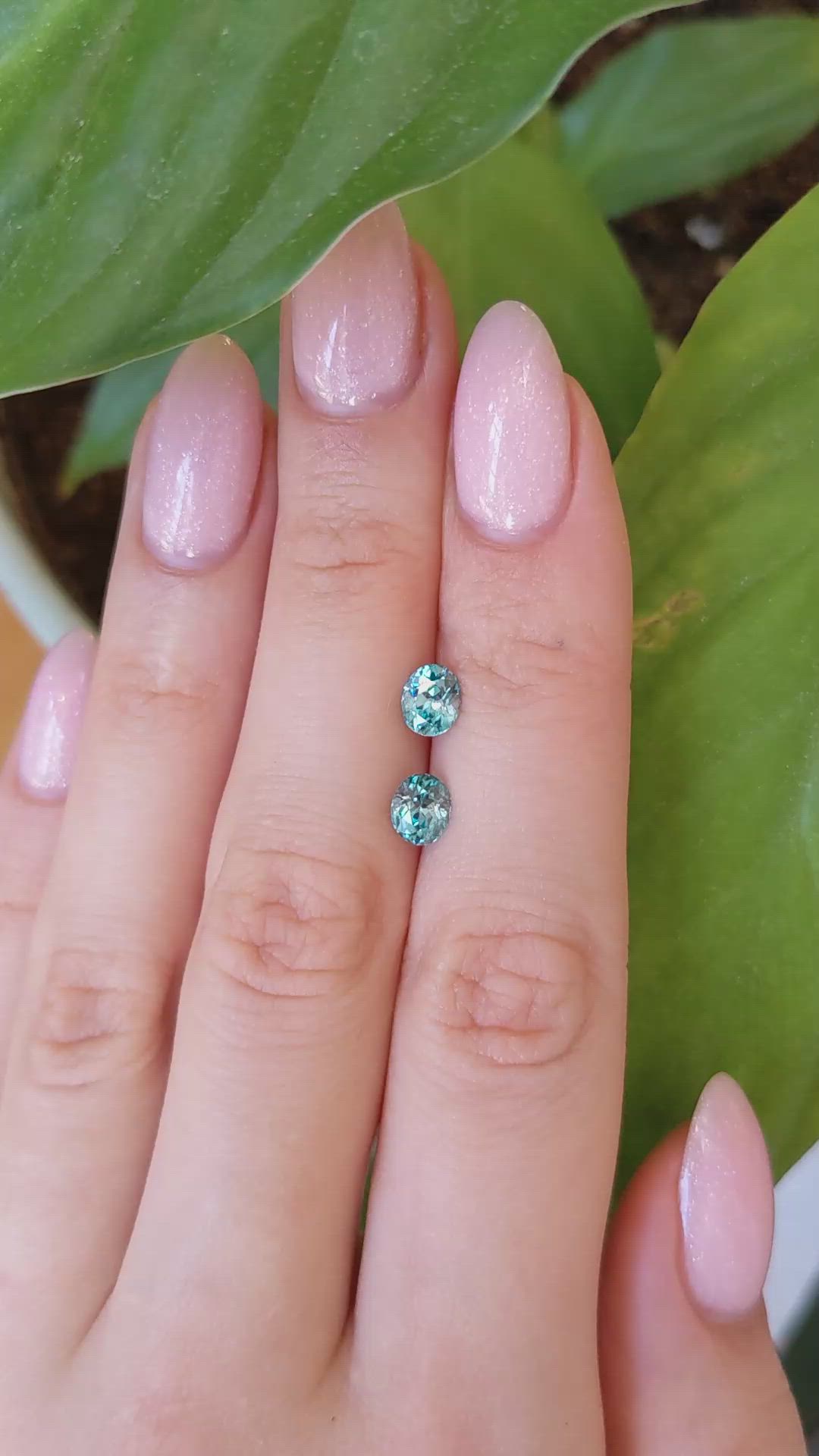 2.19&nbsp;Ct.Tw.Total Carat Weight Blue Zircon Pair from Cambodia Size Video