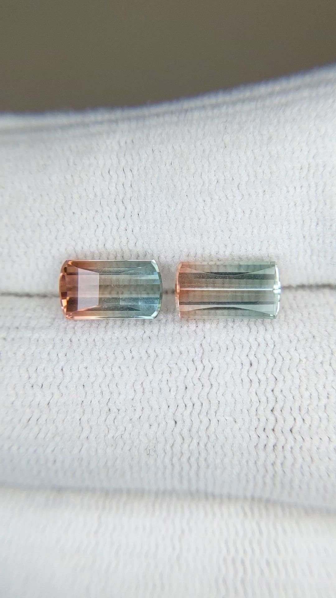 3.51&nbsp;Ct.Tw.Total Carat Weight Watermelon Tourmaline Pair from Brazil Size Video