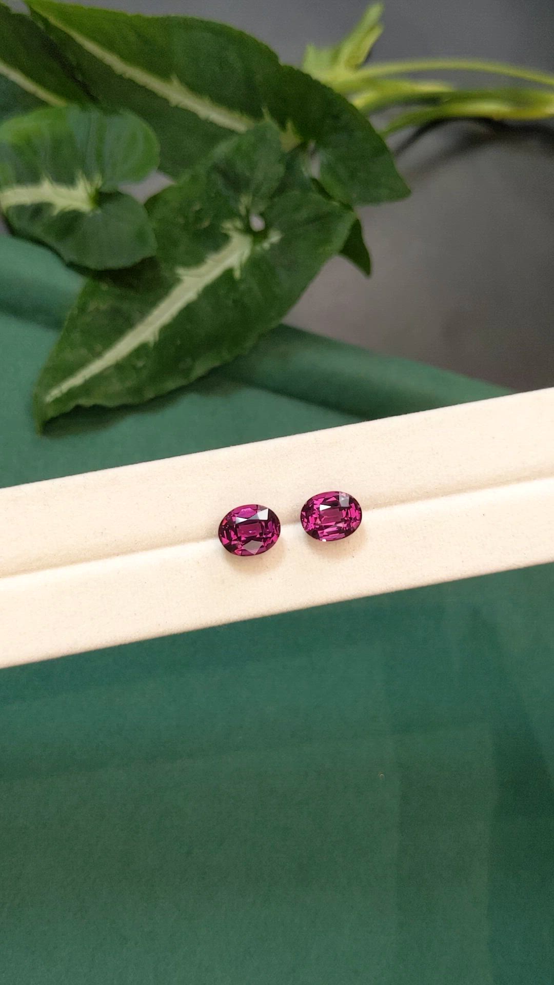 6.00&nbsp;Ct.Tw.Total Carat Weight Purplish Pink Garnet Pair from Tanzania Size Video