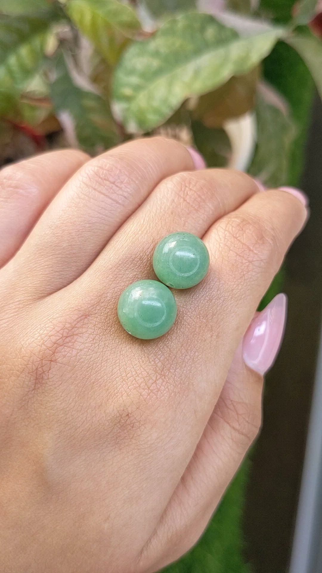 21.57 Ct.Tw.Total Carat Weight Bluish Green Jade Pair from Burma (Myanmar) Size Video