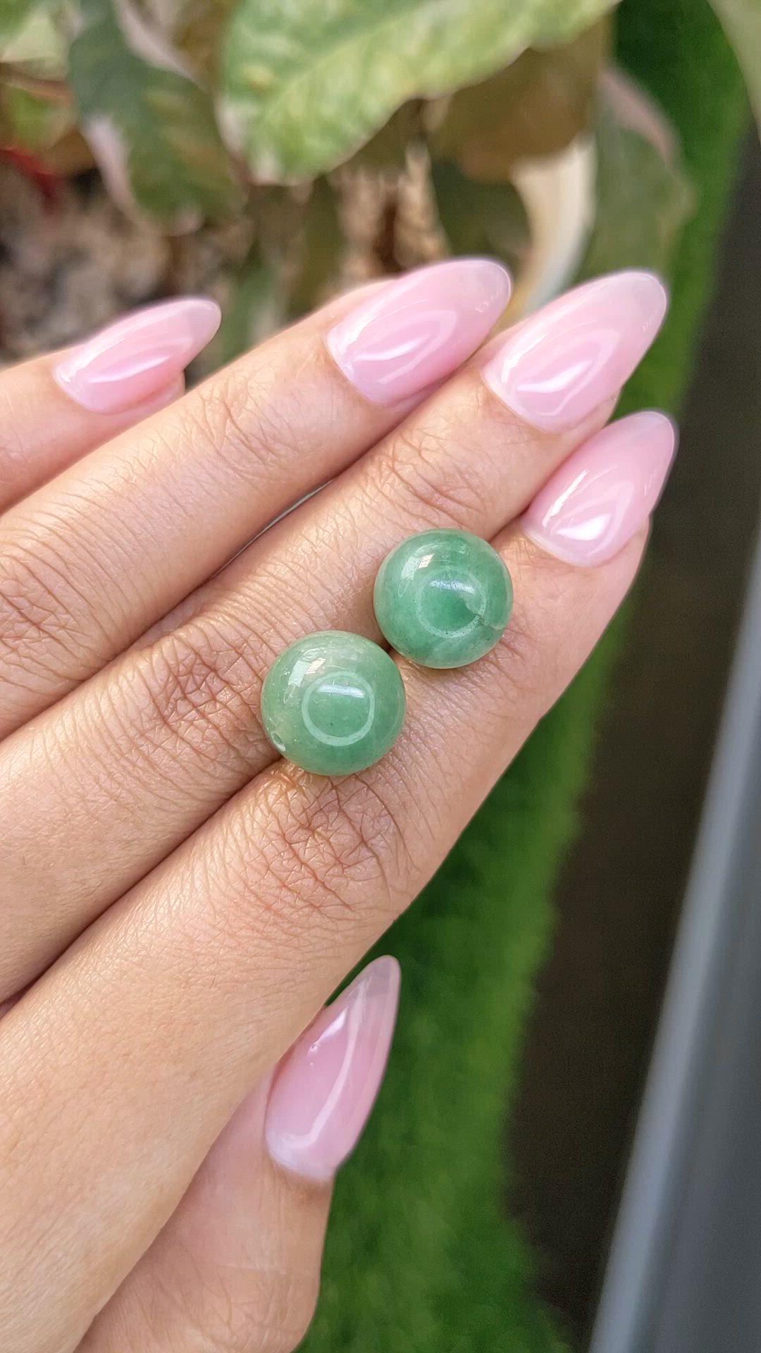 21.52 Ct.Tw.Total Carat Weight Green Jade Pair from Burma (Myanmar) Size Video