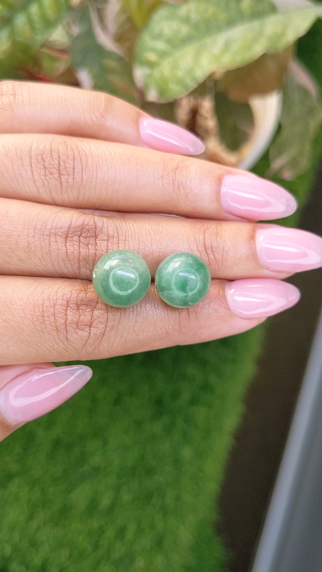 21.52 Ct.Tw.Total Carat Weight Green Jade Pair from Burma (Myanmar) Size Video