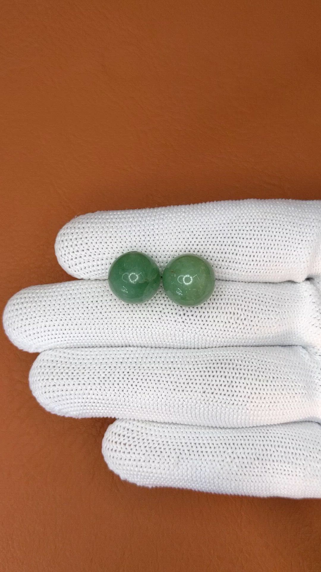21.52 Ct.Tw.Total Carat Weight Green Jade Pair from Burma (Myanmar) Size Video