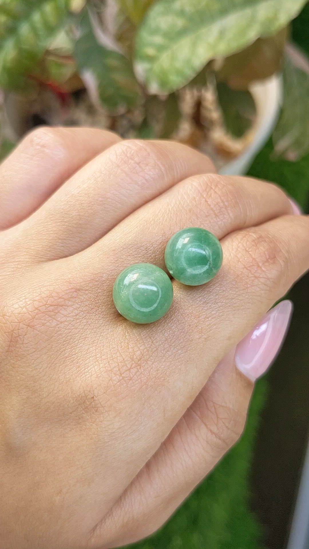 21.52 Ct.Tw.Total Carat Weight Green Jade Pair from Burma (Myanmar) Size Video